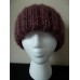 Hand knitted elegant & warm mohair blend + wool beanie/hat   brown with pink  eb-68163724